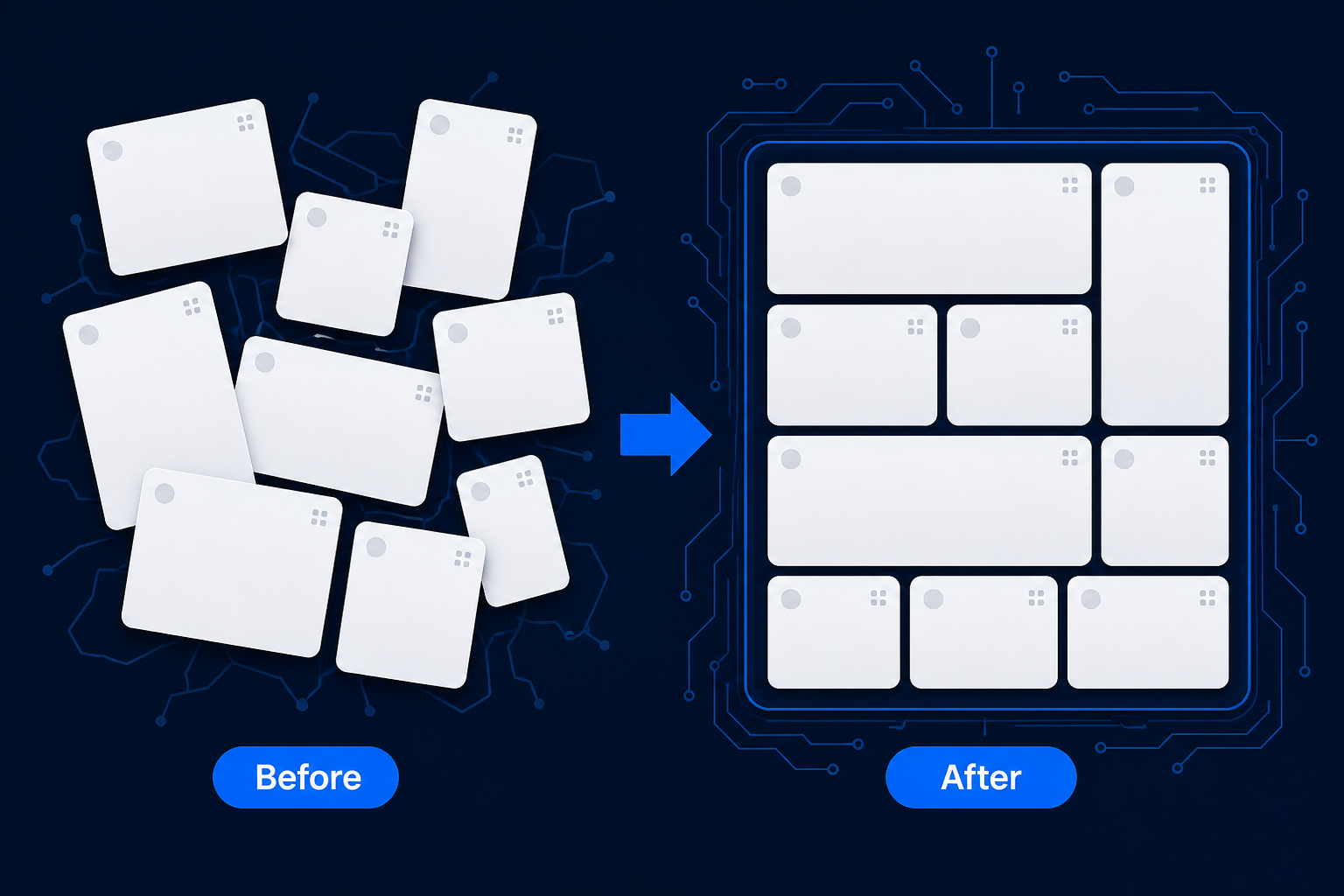Mismatched assets versus a matching on-brand set