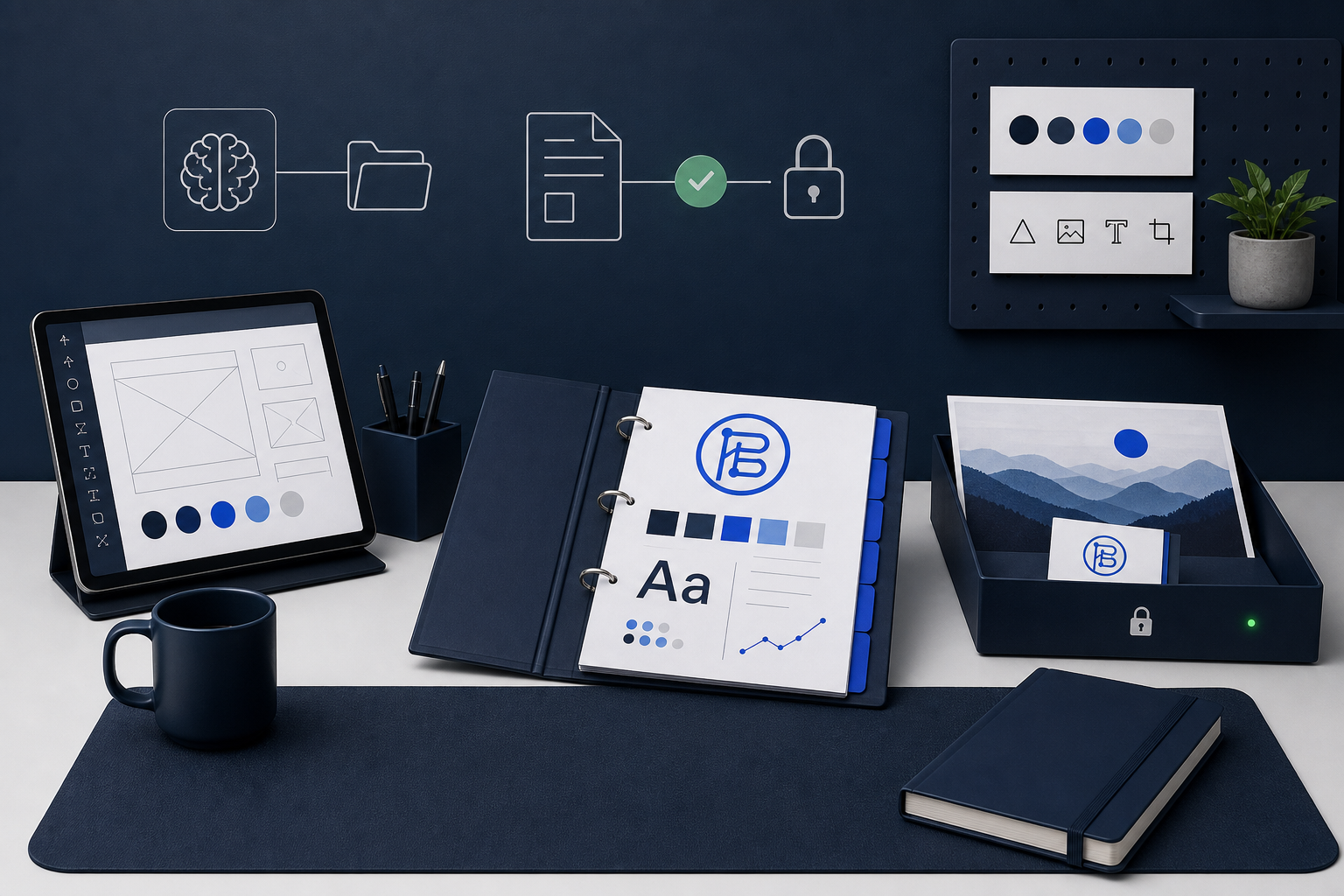 Three production jobs: art exploration, templates, and brand-locked output