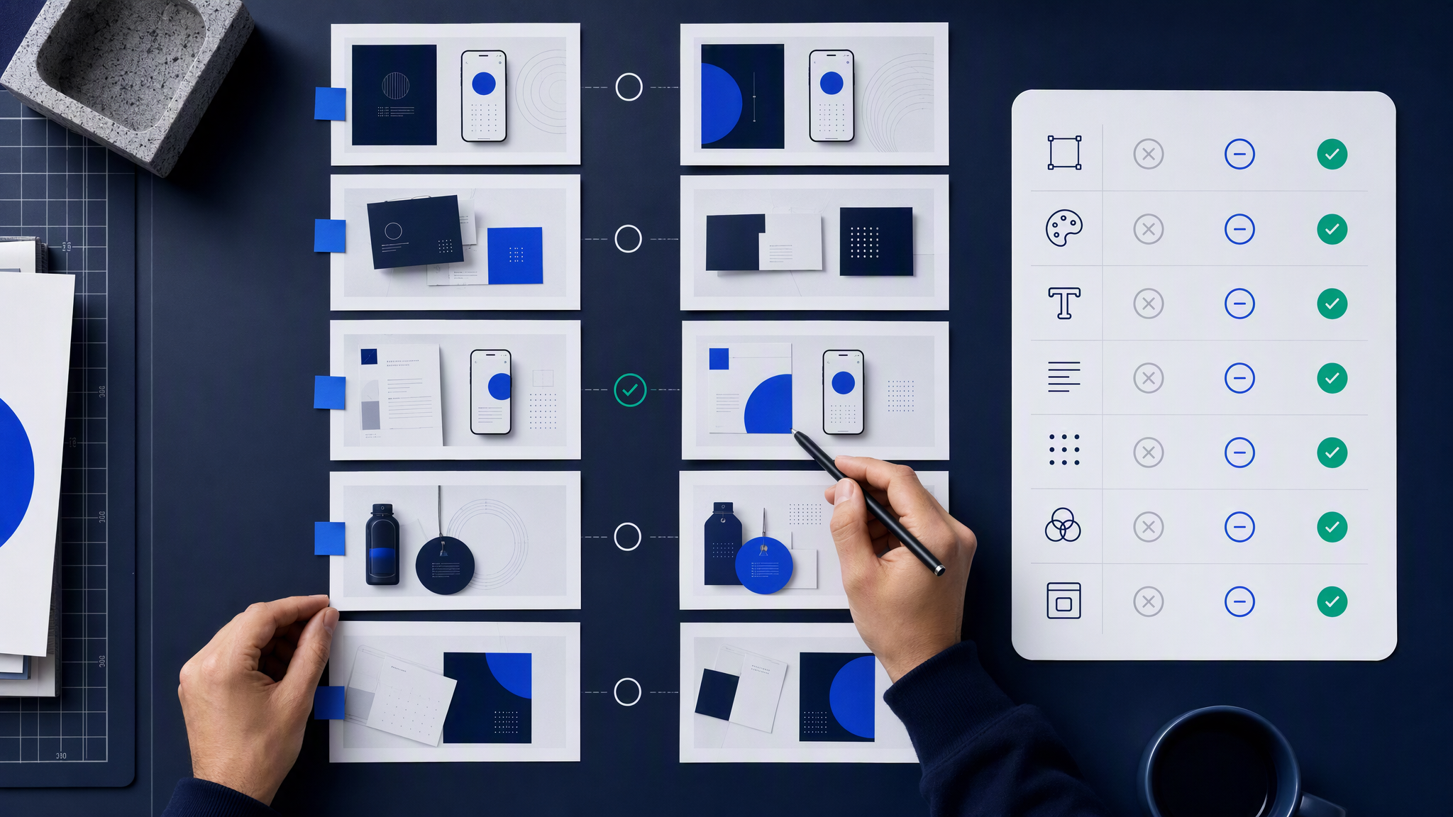 Checking two columns of assets against a brand checklist