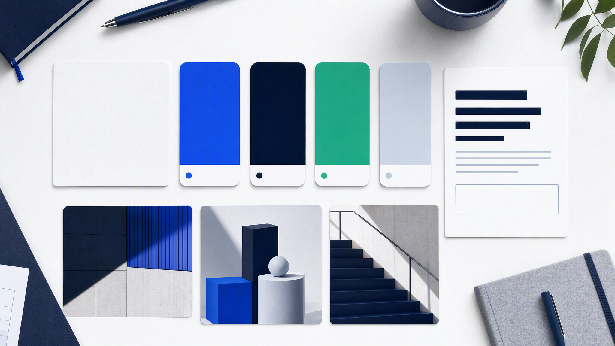 A flat-lay of the minimum brand kit